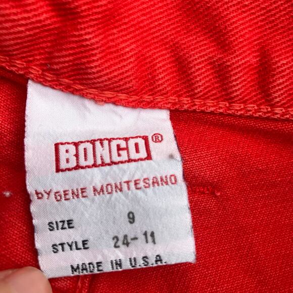 Vintage 90s cherry red high waisted shorts cotton Bongo by Gene Montesano size 9 - Picture 7 of 13